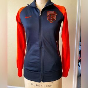 Nike MLB San Francisco Giants Black and Orange Varsity Jacket